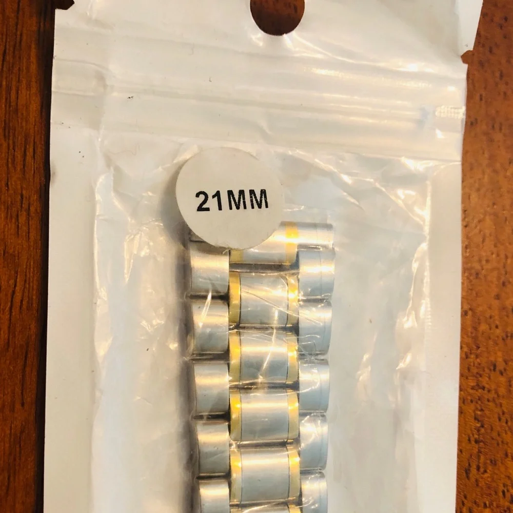 NWT Two-Tone Stainless Steel 21 mm Watch Bracelet with Gold Accent